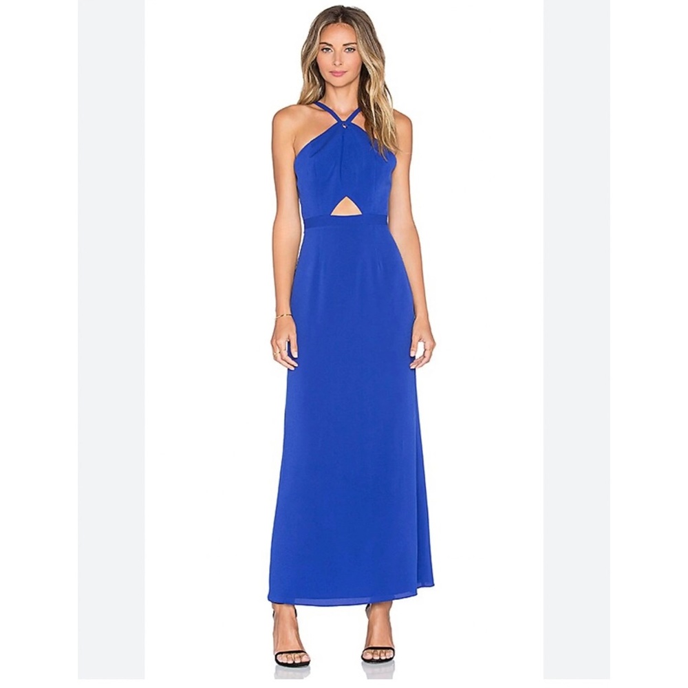 NBD x Naven Twins‎ Real Talk Halter Maxi Dress Cobalt Blue Small